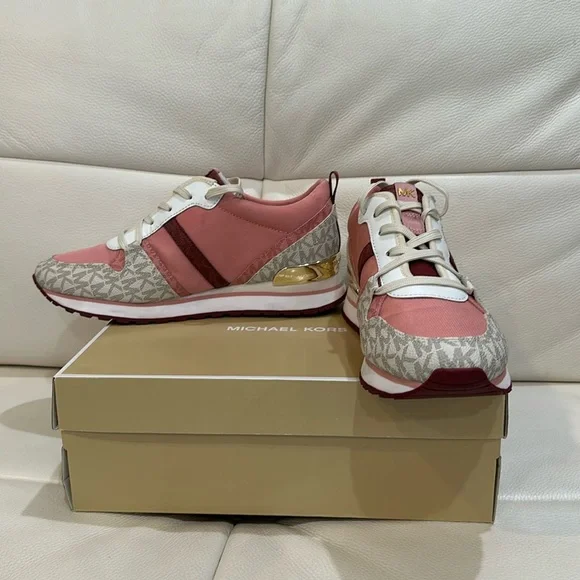 NIB MICHAEL KORS PINK WOMENS Dash Logo and Mesh Trainer SIZES 8.5, CINNAMON - Picture 2 of 14